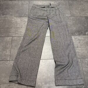 Authentic GUESS Stretch Gray Metallic Pants SZ 31 Wool Blend WIDE LEG WOOL Pant